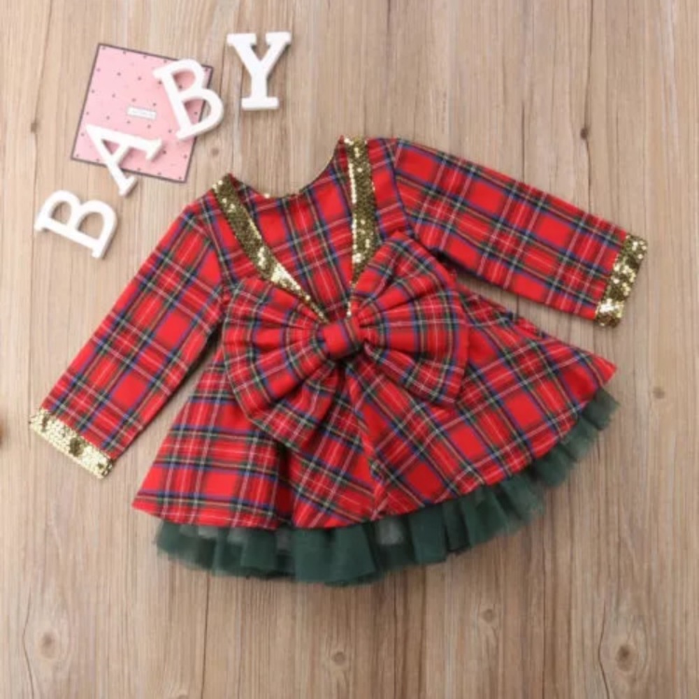 😍Adorable 2pcs Girl’s Plaid Dress | Tutu Dress 🎄